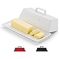 KooK Butter Dish with Lid, Butter Dish with Lid for Countertop, Ceramic, Butter Tray, Kitchen Butter Keeper, Butter Container