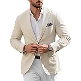Linen Mens Suit Blazer Formal Tuxedos Jacket Causal Sport Jackets Slim Fit Wedding Men Suit Separates Coat for Business Dress