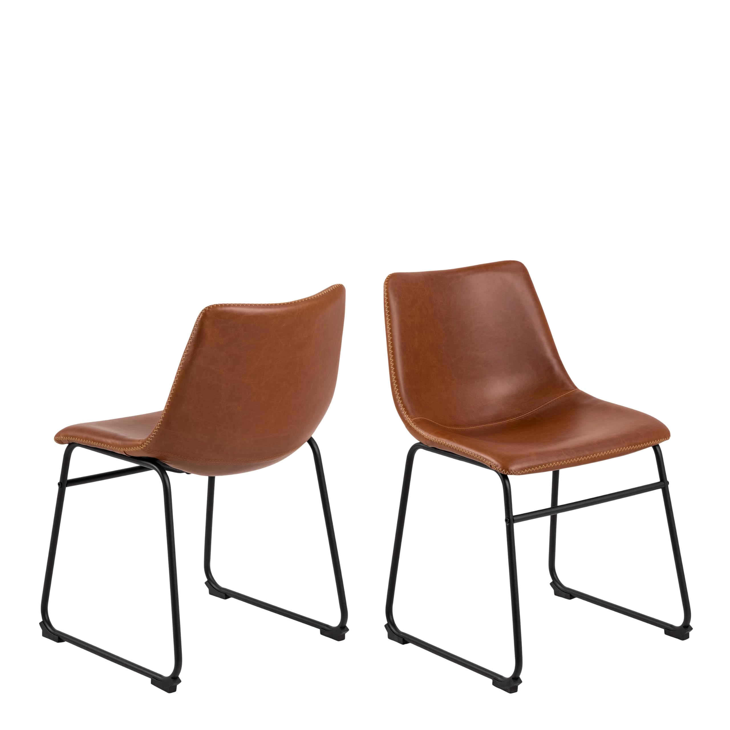 Furniture To Go | I_ Oregon, Brown, Dining Chair with Cream Stitching