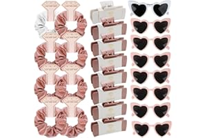 CIULAIY 24pcs Bridesmaid Scrunchies Proposal Gifts 4.1inch square Hair Claws Bachelorette Claw Clip Hair Clips Heart Shaped Sunglasses Girls Stuff Cute Hair Clips for Wedding Party Favors(White&Rose Gold)