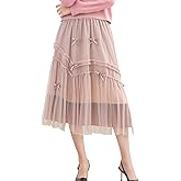 Ruffle Tulle Skirts for Women Tiered Layered Mesh Skirt Elastic Waist Long Midi Skirts Party Wedding Guest Skirt 2025