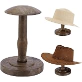 EVERJOYCRAFT Cowboy Hat Display Stand Vintage Dome Dock Tabletop Hat Rack Rustic Helmet Stand Display for Caps Wigs Helmet Cap Organizer Jewelry Display Riser Decor for Home Desktop Shelf (Brown)