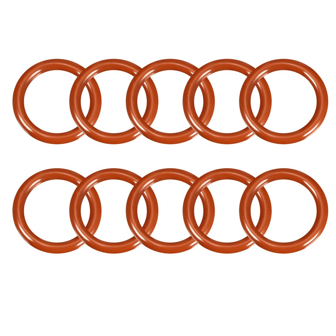 sourcingmap Silicone O-Ring, 25mm OD, 18mm ID, 3.5mm Width, VMQ Seal Rings Gasket, Red, Pack of 10