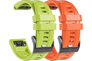 lepmok 22mm Band for Garmin Fenix 7/Fenix 7 Solar/Fenix 7 Sapphire Solar/Fenix 6 GPS/Fenix 6 Pro GPS/Fenix 6 Sapphire GPS/Fenix 5/Fenix 5 Plus (2-Pack)