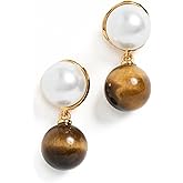 SHASHI Women's Bianca Earrings, Gold/Pearl, One Size
