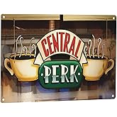 Metal Sign Central Cafe Perk Painting Christmas Decoration Tin Sign Vintage Bar Man Cave Garage Kitchen Home Wall Decoration Art Sign Yard Decor 12 X 8 Inch
