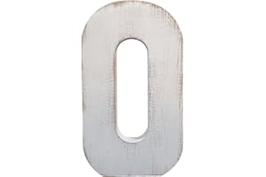 ABELOTS Large Wood Letter Distressed White Wash Alphabet Wall Décor Monogram Letter Alphabet Letters Free Standing Letters Wall Letters (O)