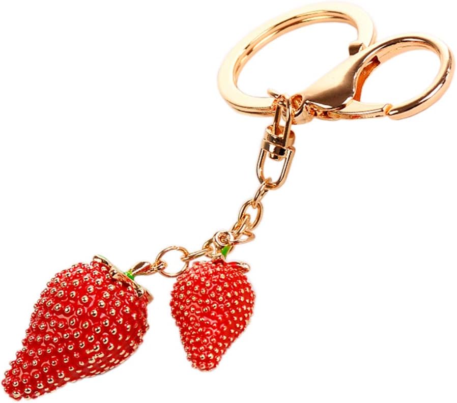 Jzcky Shzrp Cute Strawberry Crystal Rhinestone Keychain Key Chain Sparkling Key Ring Charm Purse Pendant Handbag Bag Decoration Holiday Gift