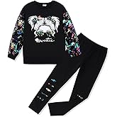 URMAGIC Girls 2 Piece Outfits Teen Girl Cotton Clothes Sweatshirt and Leggings Fall Winter Pullover Sweatsuit Tracksuits