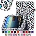 Verizon Ellipsis 7 Case - Fintie Slim Fit Premium Vegan Leather Cover for Verizon Ellipsis 7 4G LTE Tablet, Leopard Rainbow