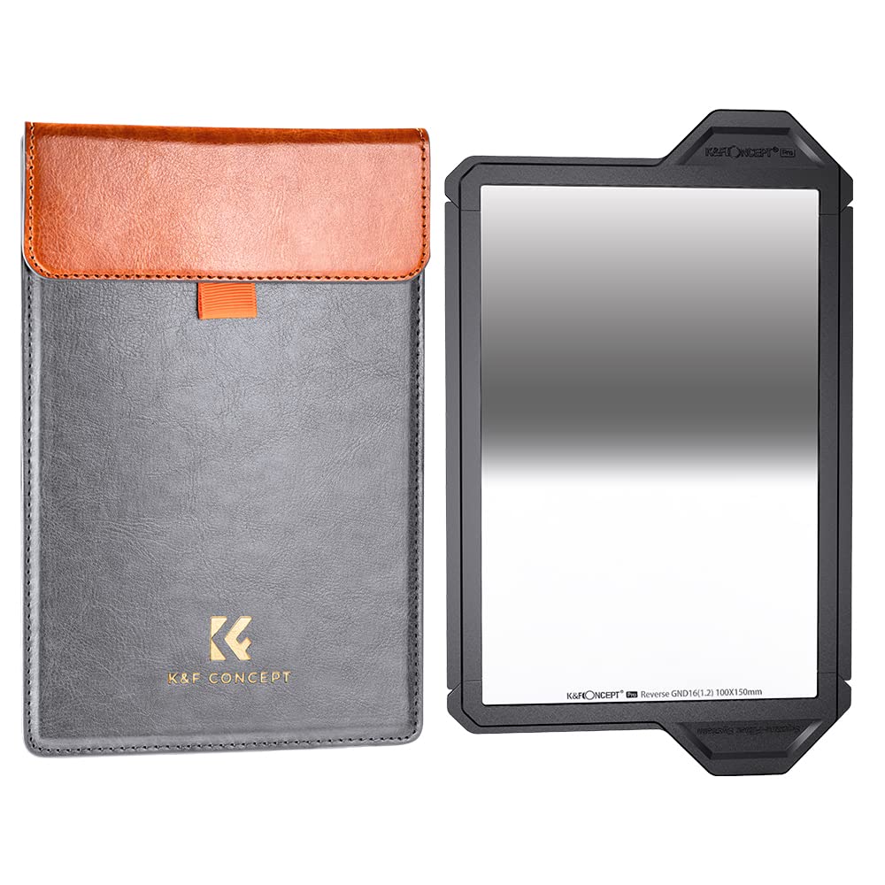 K&F CONCEPT 100mm Square GND16 Filters (Reverse Graduated ND16), Optical Glass HD Waterproof ND Filter (X-PRO Series) — image 1