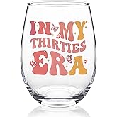 Futtumy In My Thirties ERA Wine Glass, 30th Birthday Gifts for Women, 30th Birthday Gifts for Her, 30 Year Old Birthday Gifts for Sister Wife Mom Coworker Best Friends, Happy Birthday Gifts for Women