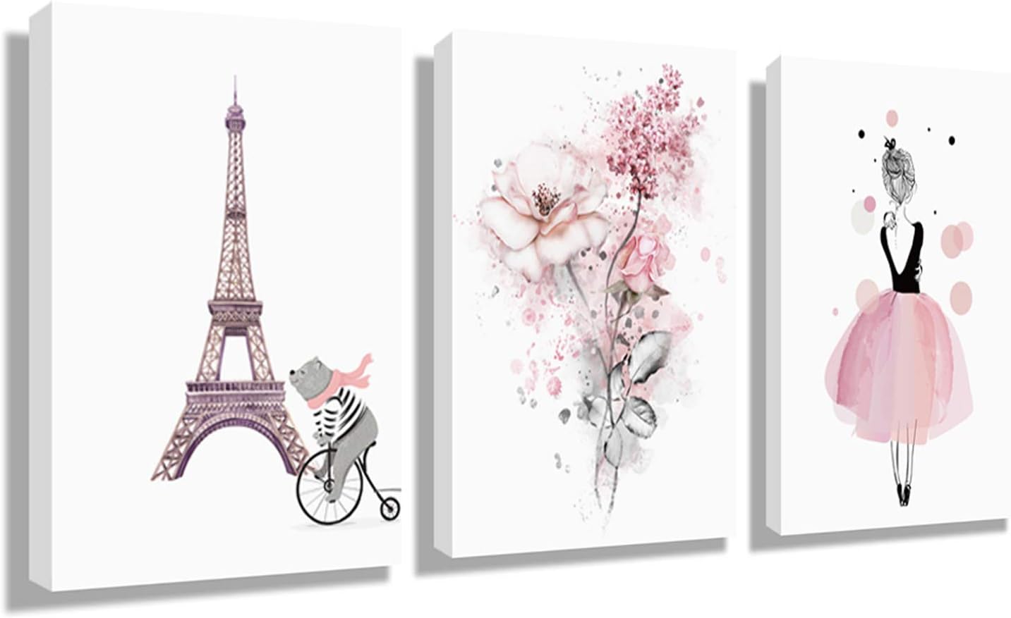 Wall Art Eiffel Tower living Room Decor - Murals Hanging Paintings Decorative Art Wall Home Decoration Painting 12x16Inch x 3Panel