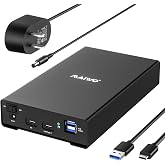 MAIWO Hard Drive Enclosure for 2.5 3.5 inch SATA HDD SSD Aluminum, USB3.1 Gen2x1 10Gbps 3xUSB Ports Extension 24TB Capacity, External Hard Disk Reader HDD to USB-C Adapter