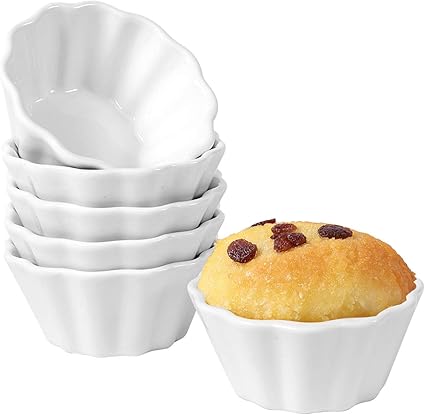 Amazon Hompiks Ramekins 6オンス オーブン対応 スフレ ラメキン セラミック スフレ皿 クリームブルーリー ケーキ カスタード カップ プディング アイスクリーム 6個セット ホワイト Hompiks 製菓用品 通販