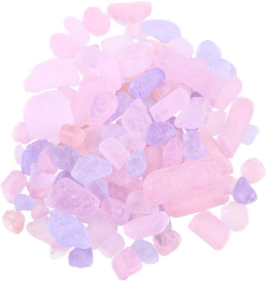 Balacoo Aquarium Gravel Stone Natural Gravel Irregular Shape Polished Gravel for Outdoor Garden Landscaping Vase Fillers Decoration Pink Purple - Image 3