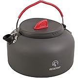 REDCAMP 0.8L/0.9L/1.4L Outdoor Camping Kettle, Aluminum Tea Kettle with Carrying Bag, Compact Lightweight Coffee Pot
