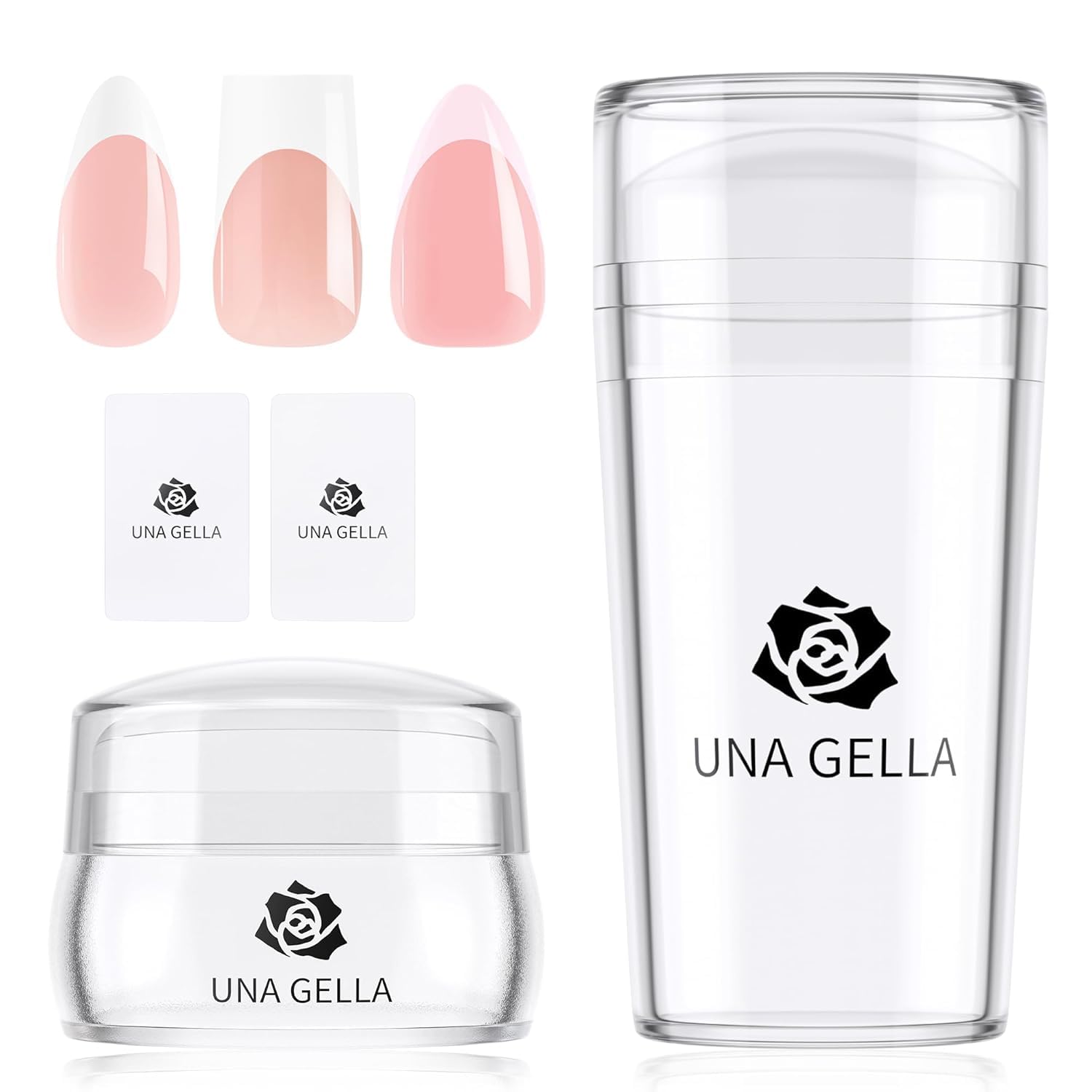 Photo 1 of ****** MISSING NAILS****** Una Gella French Tip Tool Stamp, Two Sizes French Nails Manicure Stamper Kit For Almond/Square/Coffin Fingers & Toes Easy Diy Nail Art At Home