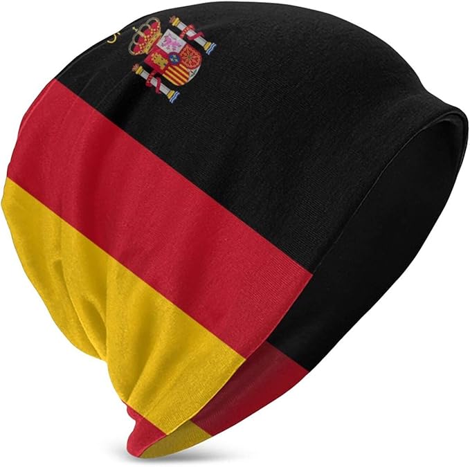 Spanish Flag Caps Kids Unisex Knit Beanie Cap Boys Girls Winter Hat