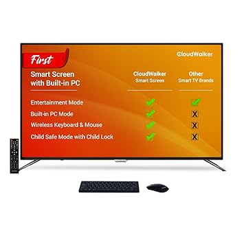 CloudWalker 165 cm (65 Inches) 4K Ultra HD Smart LED Screen 65SUA7 (Black) (2019 Model)