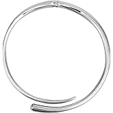 Mikovivi Chunky Choker Collar Necklace for Women, Silver Teardrop Necklace Spring Open Cuff Choker Metal Statement Jewelry for Women Gift