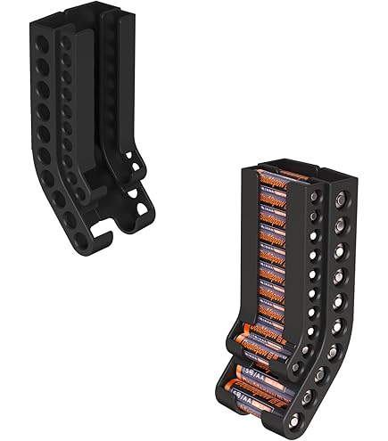 Generic XL Battery Holder & Dispenser For AA & AAA Batteries - Black Organizer With Wall Mount