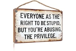 Hanging Plaque Sign Everyone Has The Right To Be Stupid. Door Decor Front Door Hanging Decor(15X28CM)