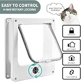 EASY JOY 4 Way Locking Cat Flap Medium Magnetic Silent Door Wall UPVC view 2