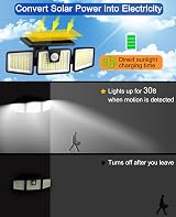 AIXPI 156LED Solar Security Light Outdoor Motion Sensor 270° IP65 view 4