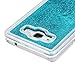 Grand Prime Case, Samsung Galaxy Grand Prime Case - Flowing Liquid Floating Bling Quicksand Glitter Sparkle Stars Hard PC Cover Cute Slim Protective Cover Stylus Pen Dust Plug by Badalink - Blue