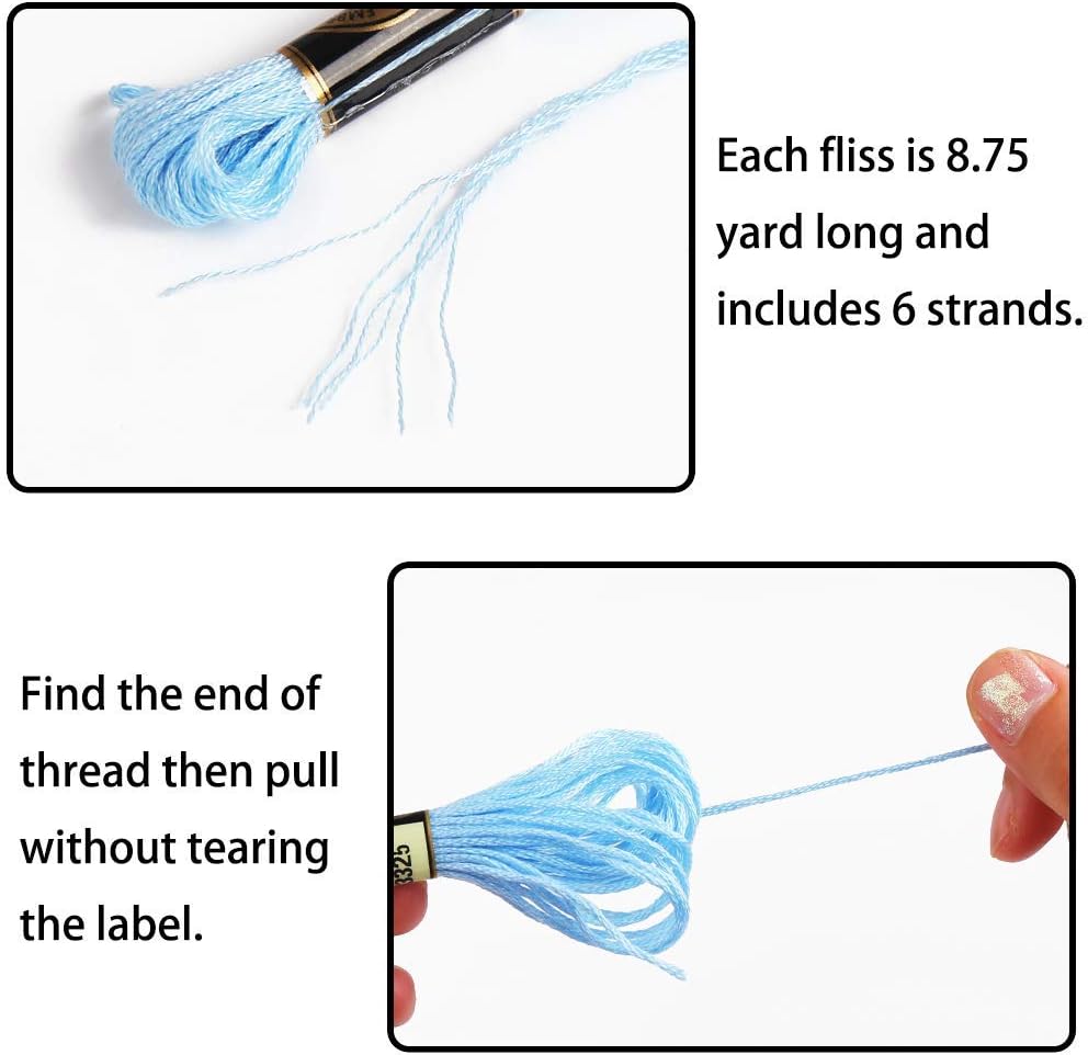 Suloli Blue Embroidery Threads - Cross Stitch Threads (14 Skeins Per Pack) - Image 3