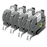 Pristar Tze-241 18mm Compatible with Brother P Touch Label Tape Tze-241 TZe241 TZ241 18mm 0.7 Laminated White 3/4 Inch for Ptouch Label Maker PT-D400 PT-D460t PT-D410 PT-D600 PT-D610bt, 4-Pack