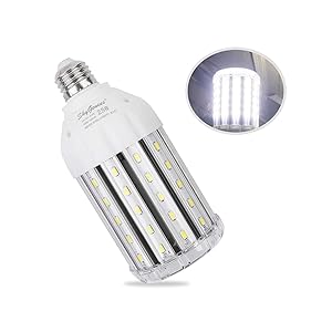 25W Daylight LED Corn Light Bulb for Indoor Outdoor Large Area - E26 2500Lm 6500K Cool White,for Street Lamp Post Lighting Garage Factory Warehouse High Bay Barn Porch Backyard Garden Super Bright