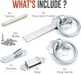 ZAVIA Ring Gate Latch Silver 6in 150mm BZP Door Gate Latch Wood Gate view 3