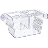 Pawfly Aquarium Fish Breeding Box Acrylic Hatchery Incubator Tank with Suction Cups Medium Isolation Box for Baby Fish Shrimp Betta and Guppy