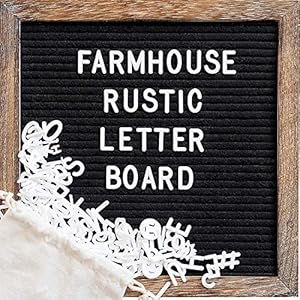 Felt Letter Board with 10x10 Inch Rustic Wood 