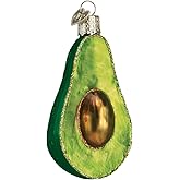 Old World Christmas Avocado Guacamole Glass Blown Ornament for Christmas Tree, Handcrafted Holiday Decoration, Food Collection
