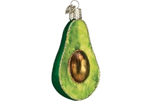 Old World Christmas Avocado Guacamole Glass Blown Ornament for Christmas Tree, Handcrafted Holiday Decoration, Food Collection