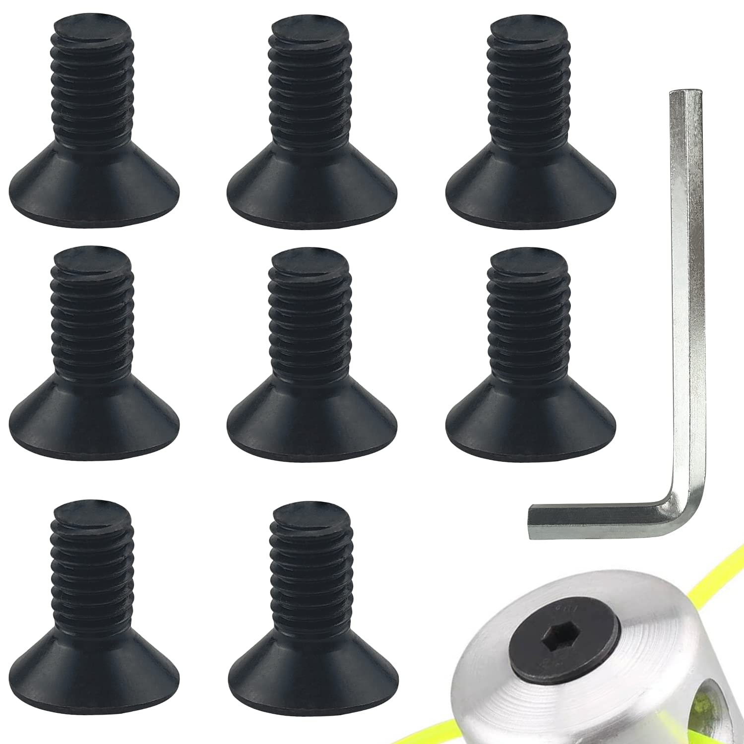 Aluminium Trimmer Head Nylon Mowing Cutter Head Screws Grass Trimmer Head Brush Cutter Attachment with 1 Wrench