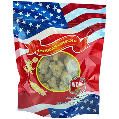 WOHO Short Extra Large American Ginseng Roots 8 oz bag