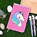 Chaungdi 2 Pieces Sequin Reversible Notebook Flip Journal Notebook with Unicorn Pattern and Unicorn Pen (Pink)