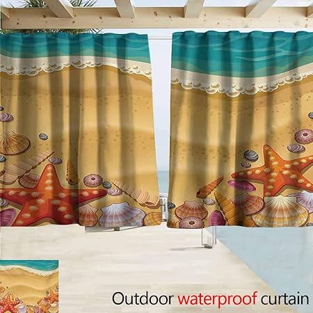 Amazon Com Andytours Blackout Curtain Seashells Seashells On