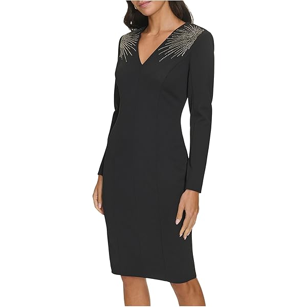 Amazon.com: Calvin Klein Womens Black Zippered Velvet Long Sleeve Jewel  Neck Above The Knee Body Con Evening Dress Size 4 : Clothing, Shoes &  Jewelry