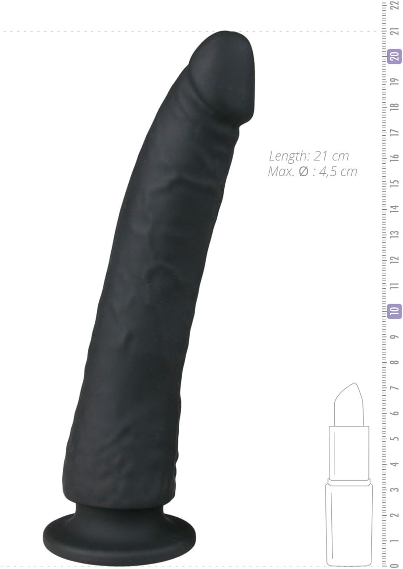 EasyToys Dildo Collection, Real Dong with Beautiful Acorn for Real Feel, 21 cm, Black, 100 Percent Phthalate-Free Soft PVC, Lifelike Realistic Dong with Suction Cup - Image 5