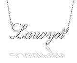 AOLO Lauryn Heart Name Necklace Silver Stainless