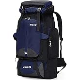 Lawaia 70L Hiking Backpack Rucking Camping Lightweight Backpacking Outdoor Travel Bag Trekking Back Pack Large Capacity Backpacks Climbing Trail Backpack for Men Women- Dark Blue