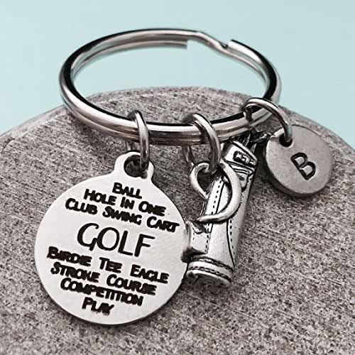 Golf keychain, golf charm, sports keychain, personalized