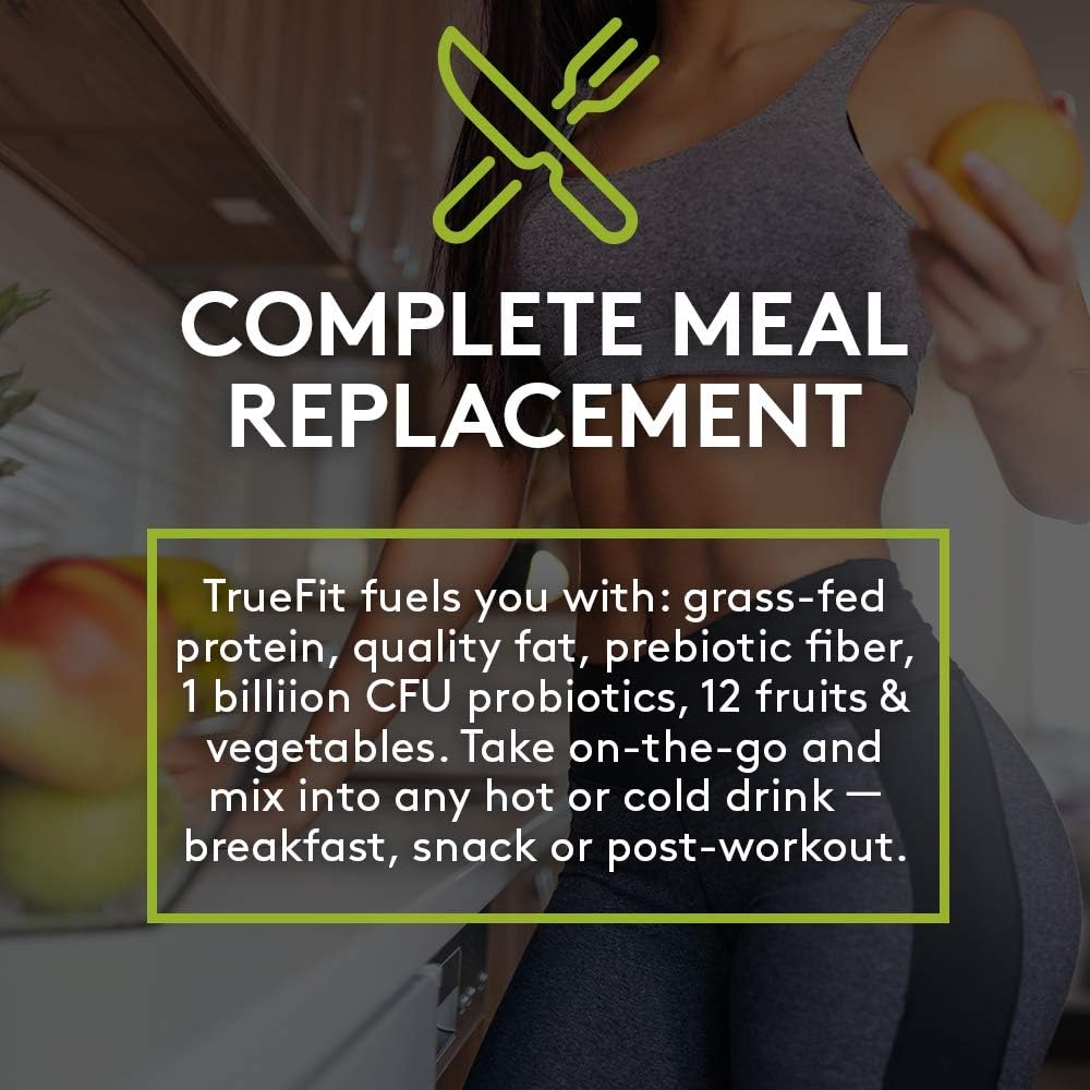 RSP TRUEFIT - Protein Powder Meal Replacement Shake for Weight Loss, Grass Fed Whey, Organic Real Food, Probiotics, MCT Oil, Non-GMO, Gluten Free, No Artificial Sweeteners, 2 LB Chocolate: Health & Personal Care
