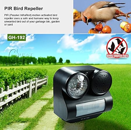 EasyBuy India Hot Humane Protective Ultrasonic Sonic Infrared Harmless Flashlight Birds Repeller Driving Controller