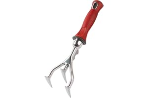 Garden Weasel Tiller – Till & Cultivate with Ease! – Features Dependable Aluminiron Construction, Non-Slip Comfort Grip, Two-Sided Prongs